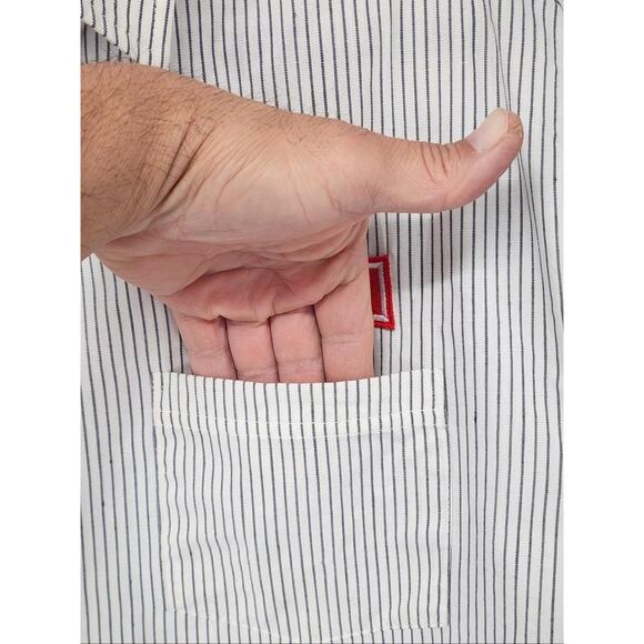 JNCO Shirt Mens Large White Stripe Short Sleeve Button Front Y2K 90s Streetwear - Picture 9 of 16